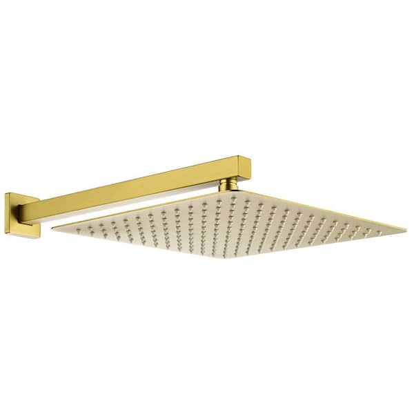 Tahanbath 2-Spray Patterns with 0 in. 2.5 GPM in Ceiling Mount Fixed Shower Head in Gold
