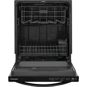 24 in Top Control Built In Tall Tub Dishwasher with Plastic Tub in Black with 4-cycles
