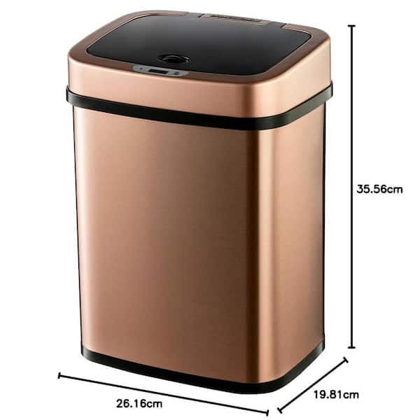 邦楽 GOLD TRASH 3 Gal. Rose Gold Automatic Touchless Infrared Motion Sensor Metal