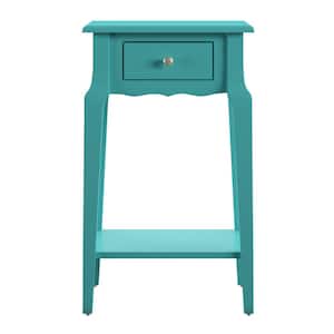 16.75 in. Green 1-Drawer Wood Storage End Table