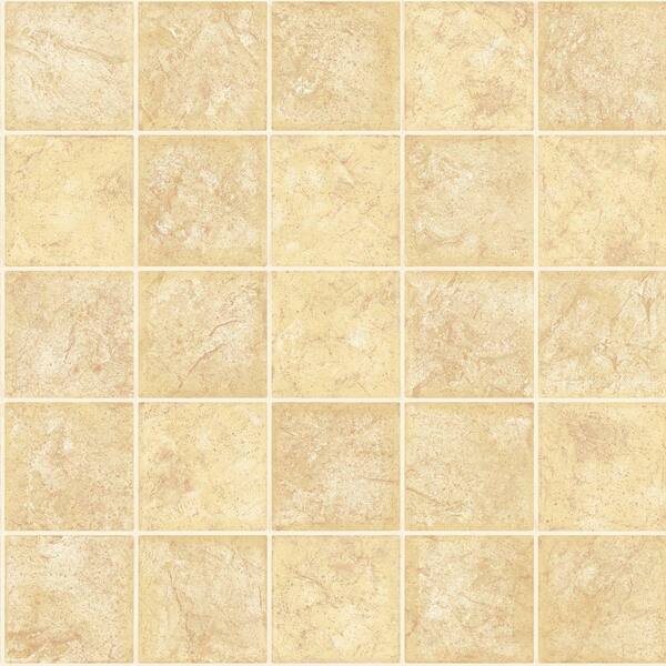 The Wallpaper Company 56 sq. ft. Yellow Ceramic Tile Wallpaper-DISCONTINUED