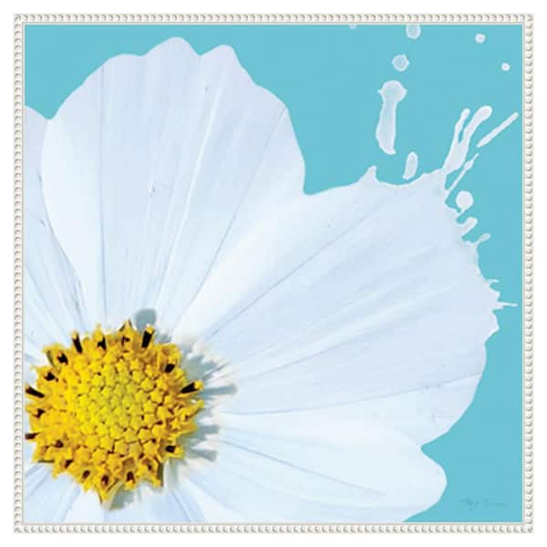 Amanti Art Flower Pop V by Marie Elaine Cusson 30 in. W x 30 in. H. Canvas Wall Art Print Framed in White