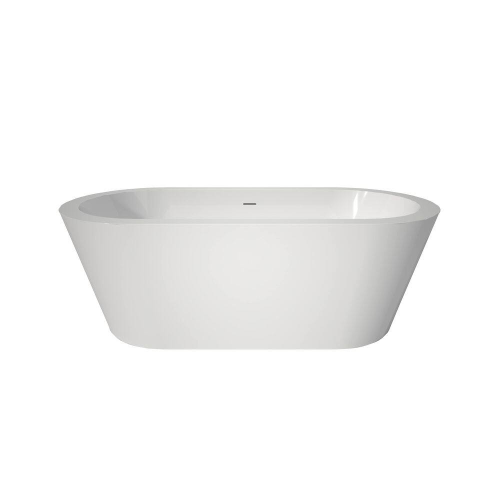 67 in. x 31.5 in. Freestanding Soaking Bathtub in White with Center Drain in Chrome price history on PriceWatchPro
