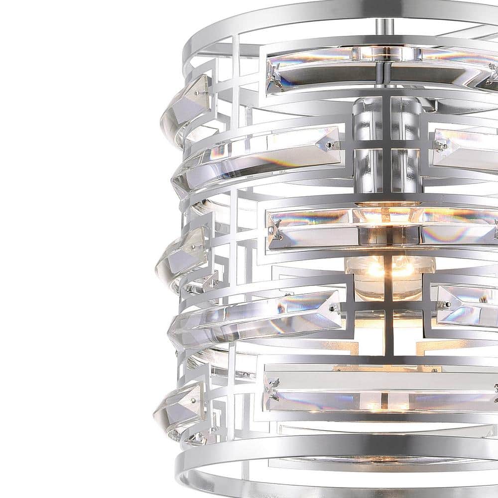 Petia Chrome Mini Drum Shade Pendant Light