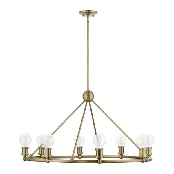 Livex Lighting Lansdale 8-Light Antique Brass Wagon Wheel