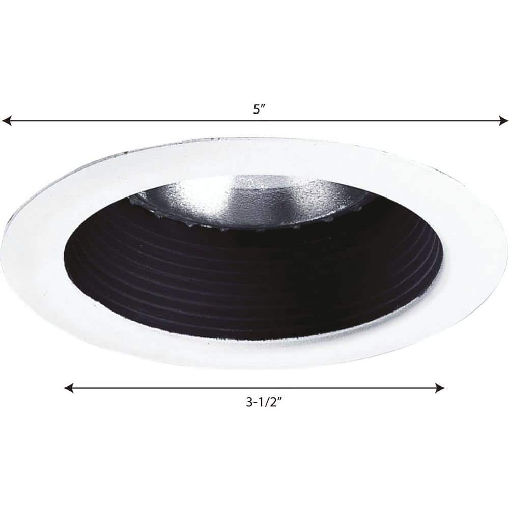 5-Inch Black Aluminum Recessed Step Baffle Trim