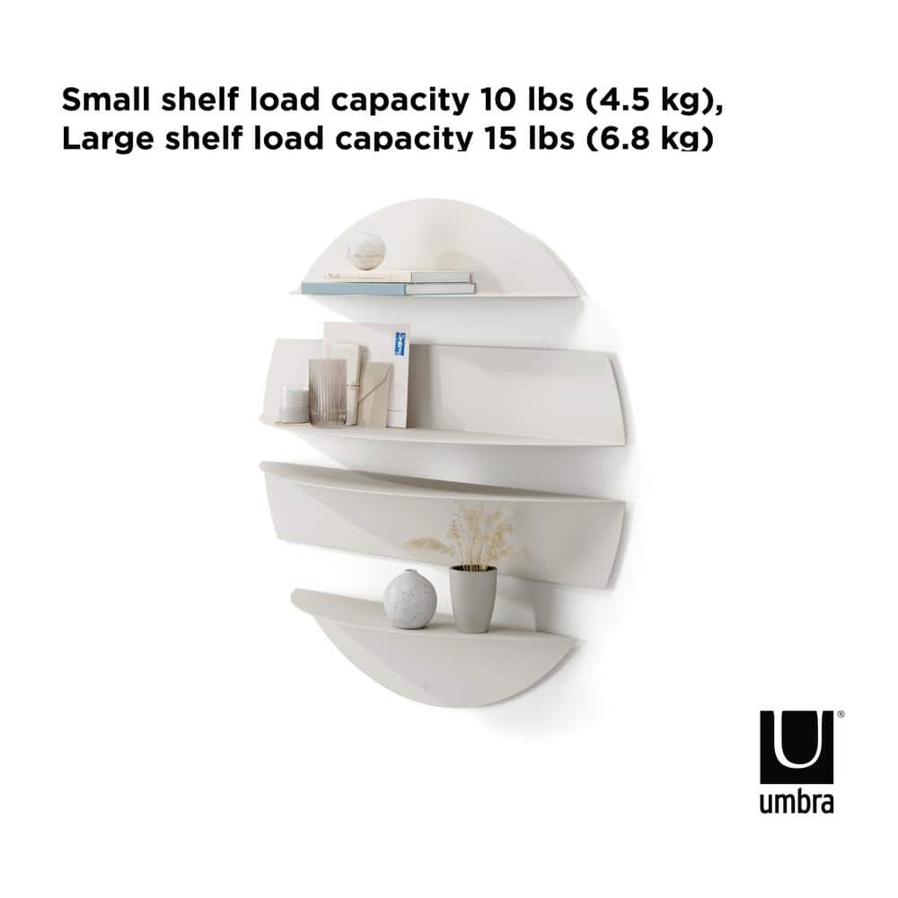 Stone Gray Circular Metal Floating Wall Shelves Set