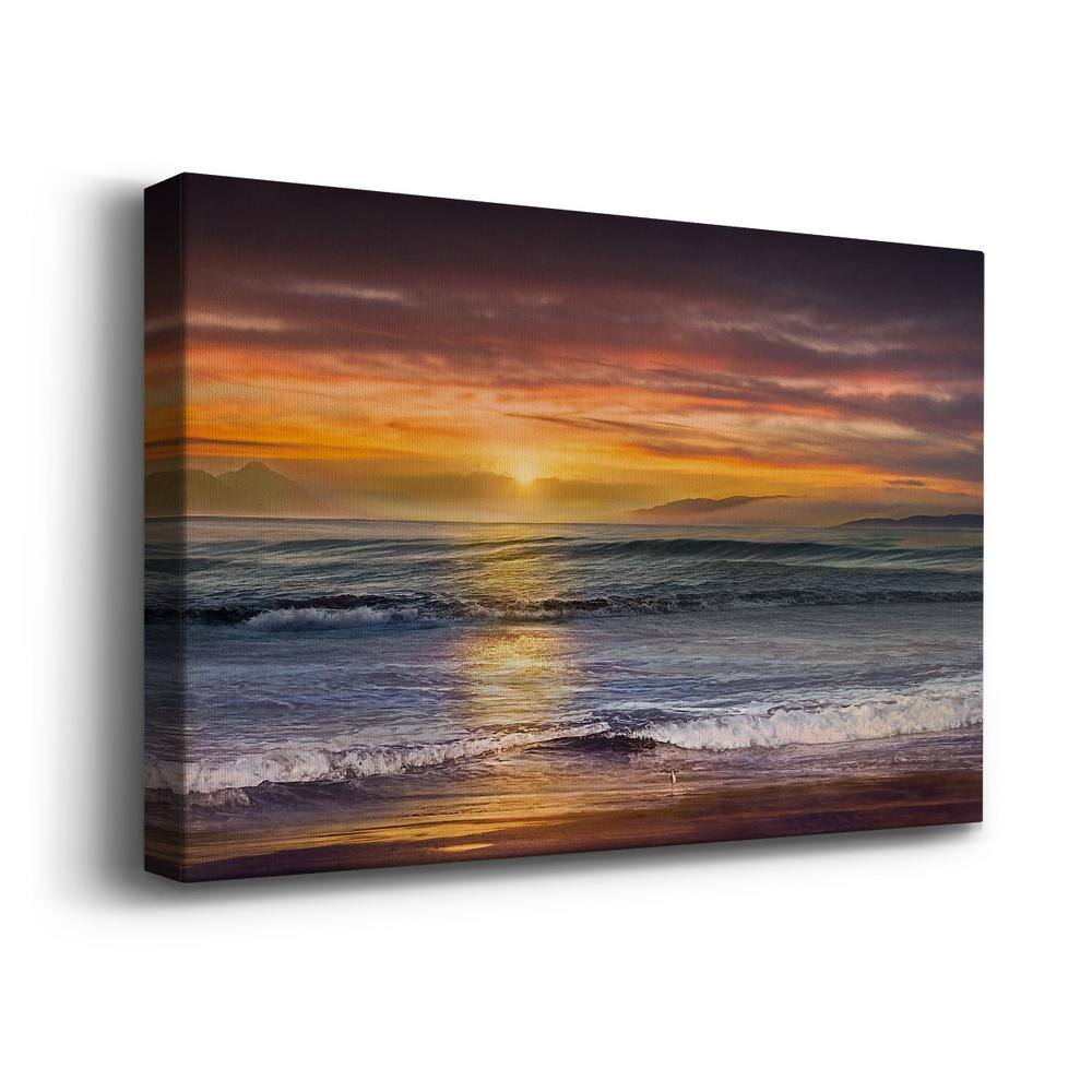 Sundown Scenic Landscape Multi-Colored Canvas Wall Art
