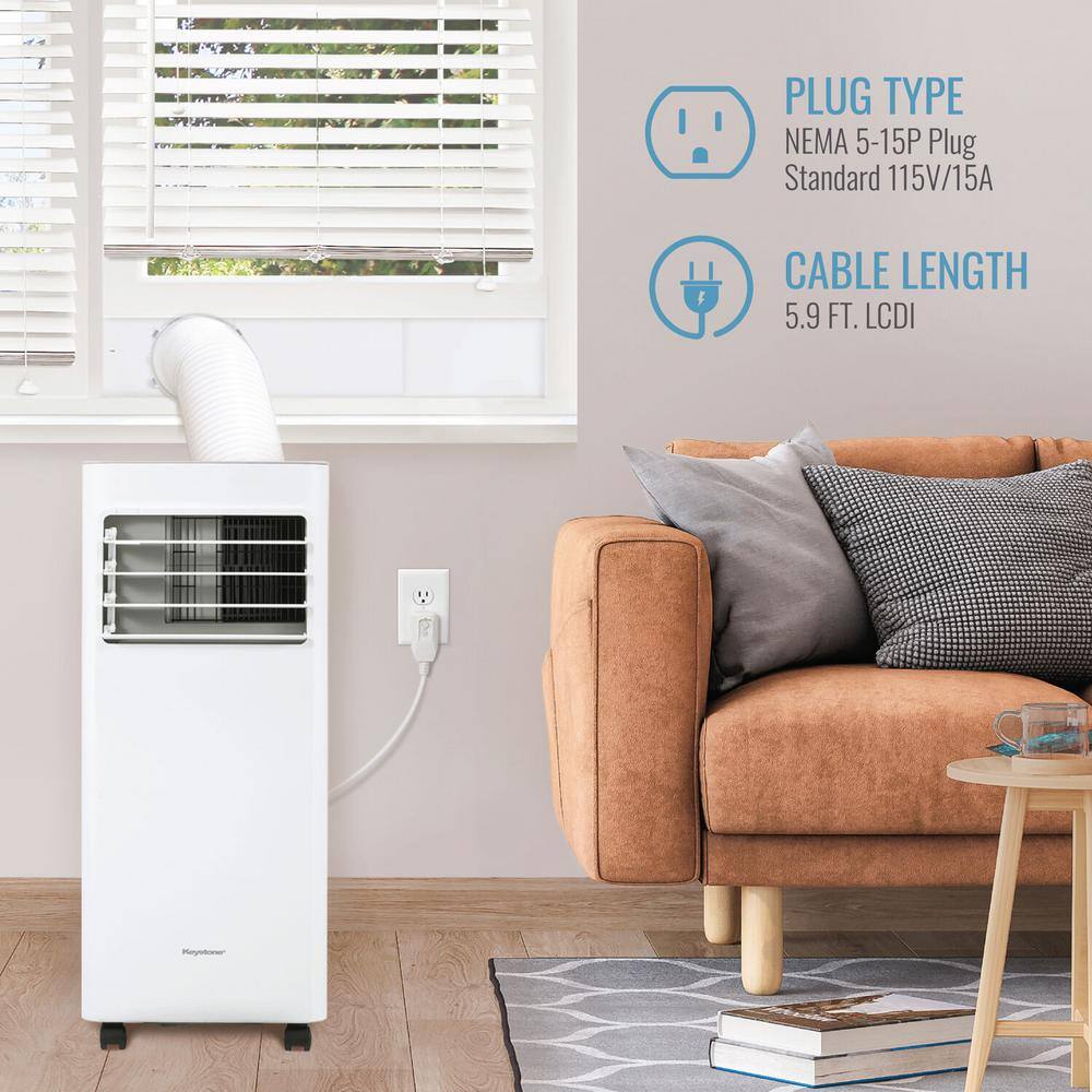 Keystone White Portable Air Conditioner with Remote and Sleep Mode