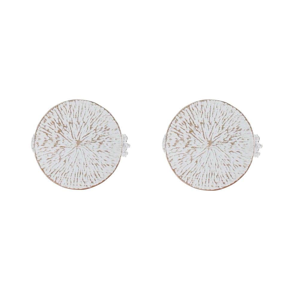 White and Gold Metal Round Curtain Tiebacks Set of 2