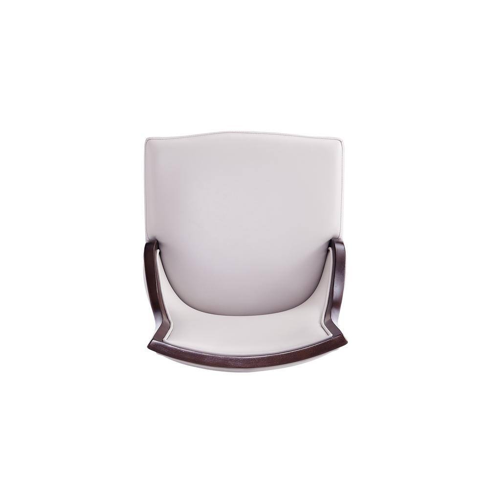 Elegant Light Gray Faux Leather Upholstered Side Chair with Wood Frame