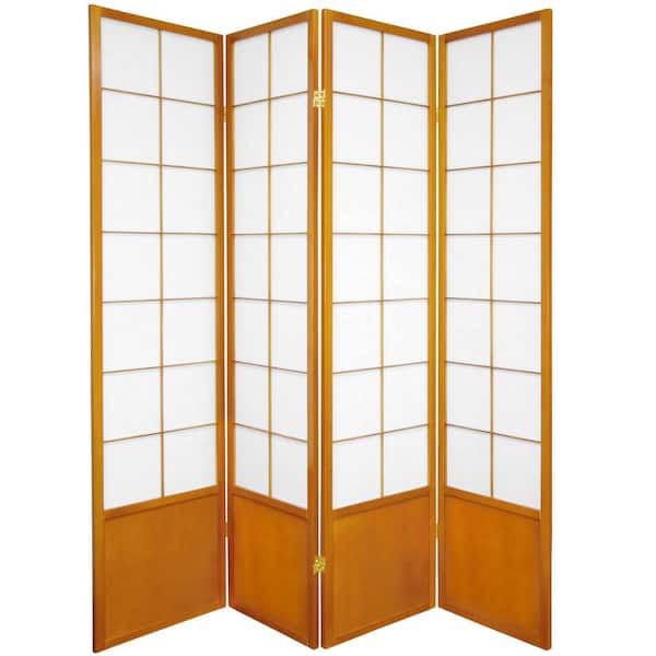 Oriental Furniture 6 ft. Honey 4-Panel Room Divider