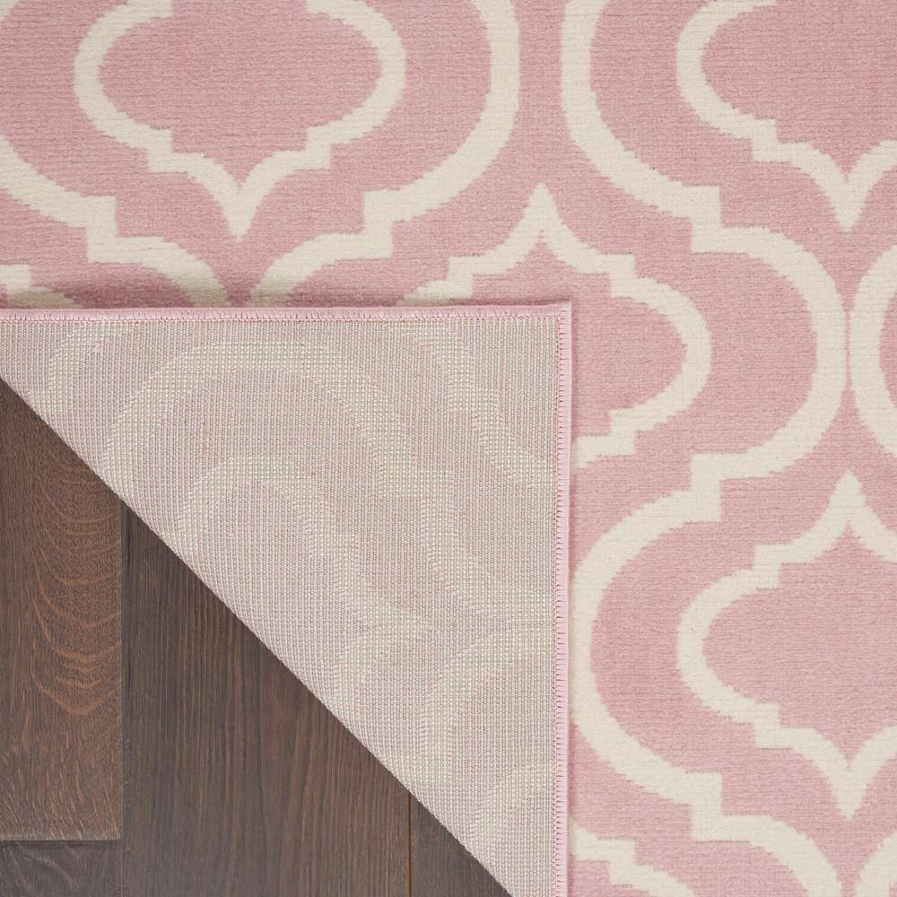 Pink Trellis Pattern Rectangular Synthetic Area Rug 5'3" x 7'3"