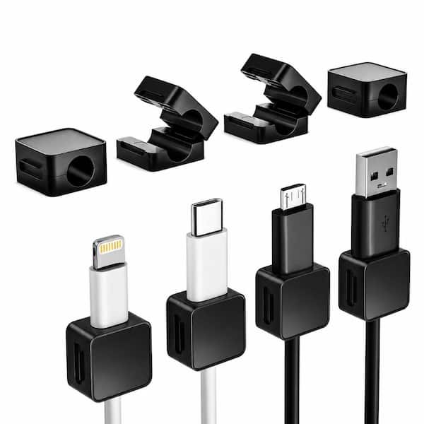 8 Pack Magnetic Cord Organizer Clips Adjustable Cable Holders Strong Adhesive for Desk Nightstand Office Car Wire