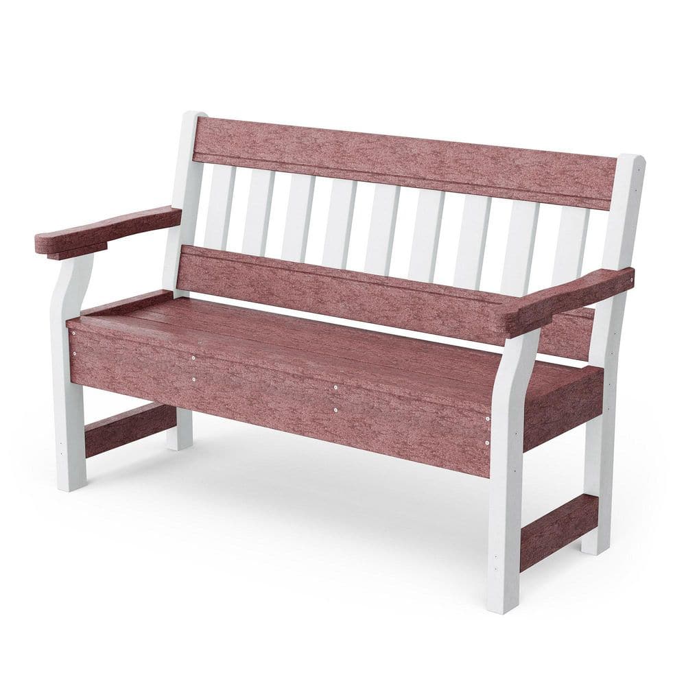 Heritage Cherrywood and White HDPE Plastic Outdoor Garden Bench price history on PriceWatchPro