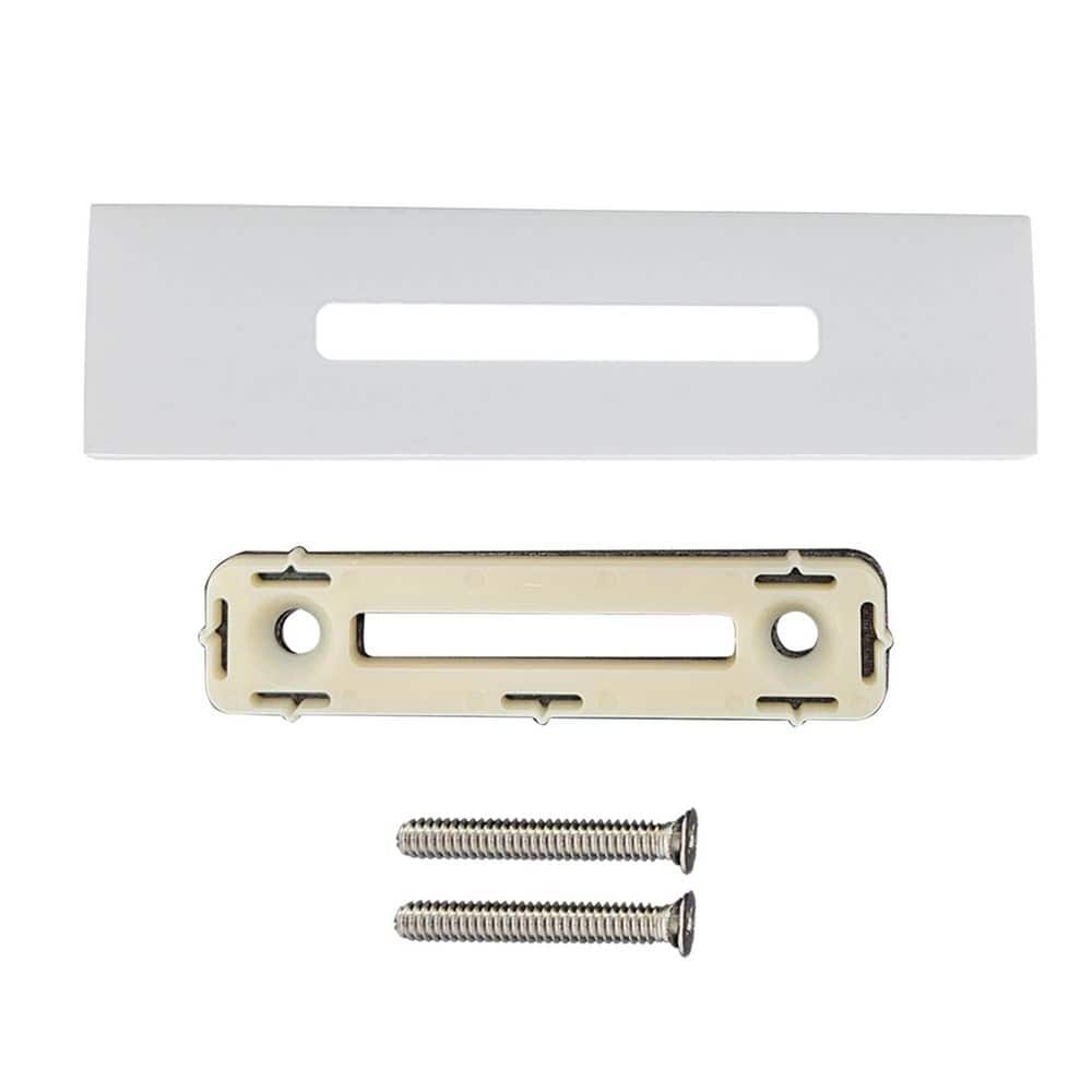 "Brass Linear Overflow Cover with Plastic Holder and 1-3/4"" Screws in White" price history on PriceWatchPro
