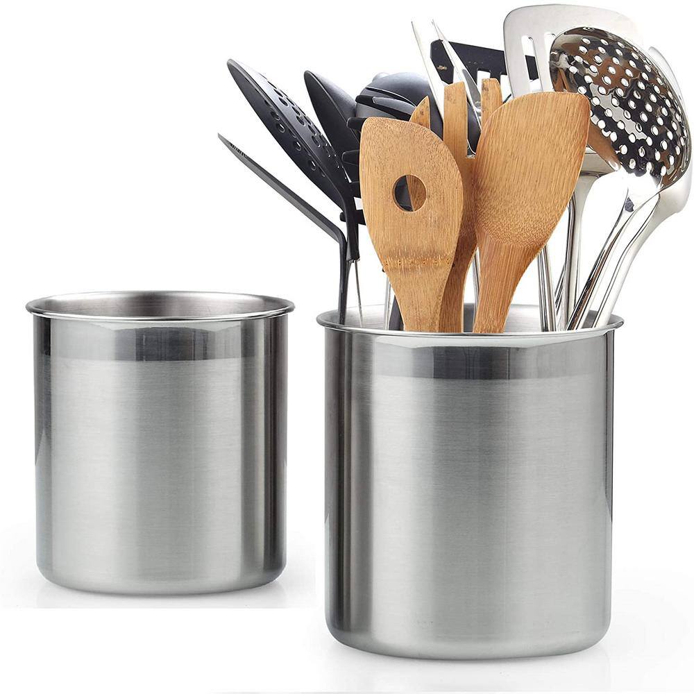 Cook N Home 02639 Stainless Steel Utensil Holder Jumbo 2pcs Set