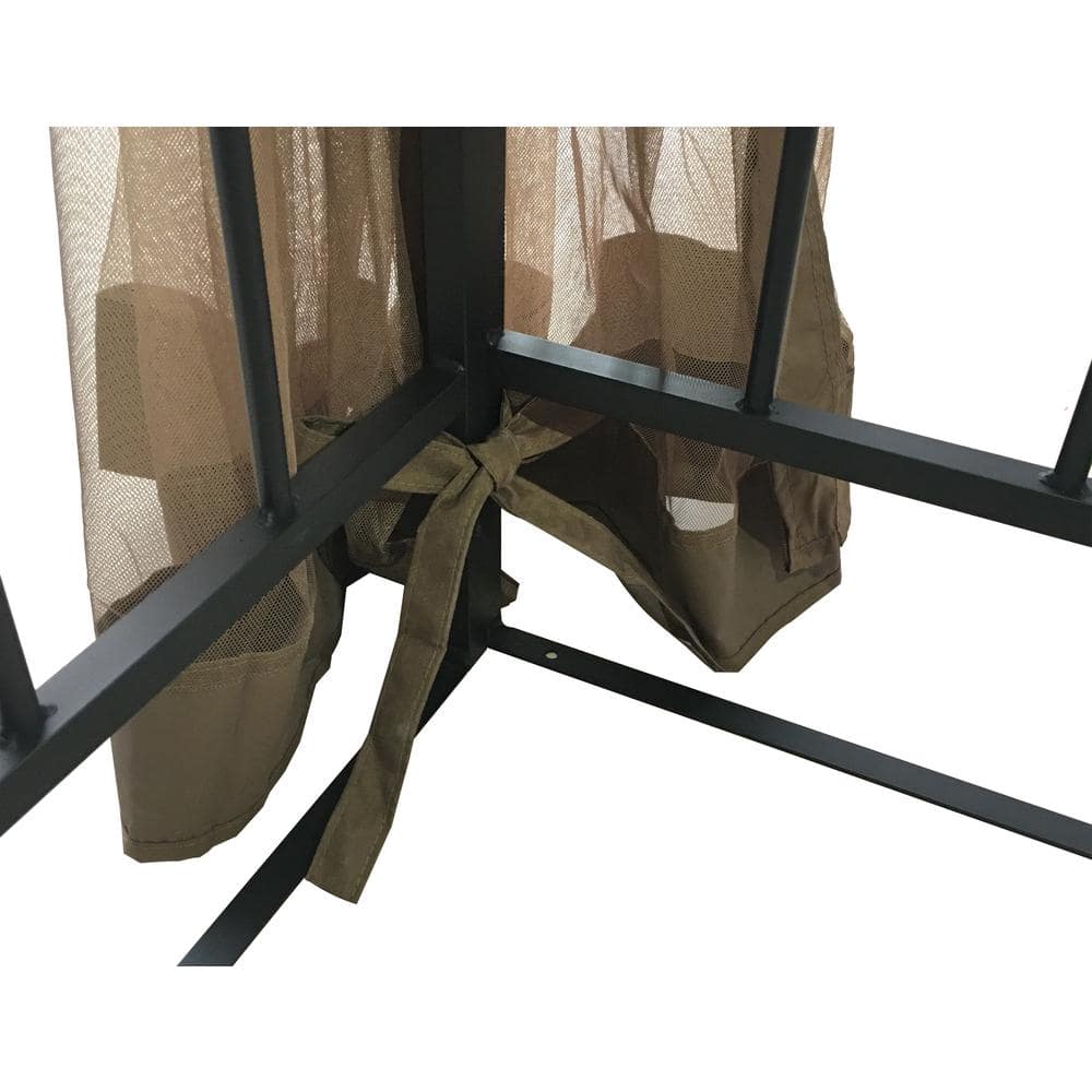 Harmony II 11' x 11' Beige Steel Patio Gazebo with Mosquito Net