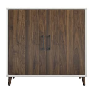Swain White and Walnut Accent Cabinet