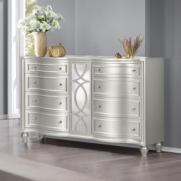 New Classic Furniture Reflections Gray 8-Drawer 68 in. Wood Dresser