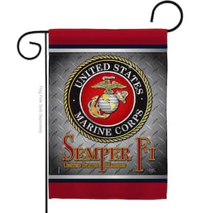 13 in. x 18.5 in. Semper Fi US Marine Garden Double-Sided Armed Forces Decorative Vertical Flags
