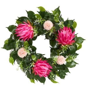 24in. Protea Artificial Wreath