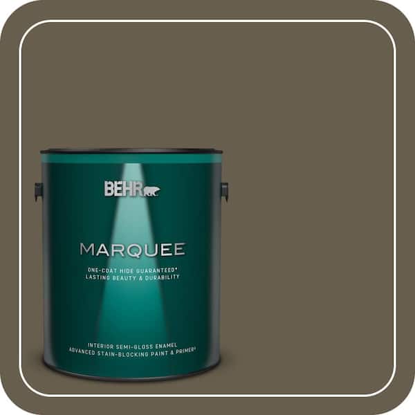 BEHR MARQUEE 1 gal. #N320-7 Primitive One-Coat Hide Semi-Gloss Enamel Interior Paint & Primer