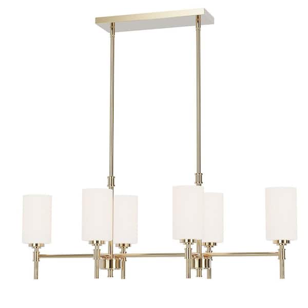 Wexton 6-Light 12.63 in. Plug and Play Polished Gold Chandelier with SkyPlug