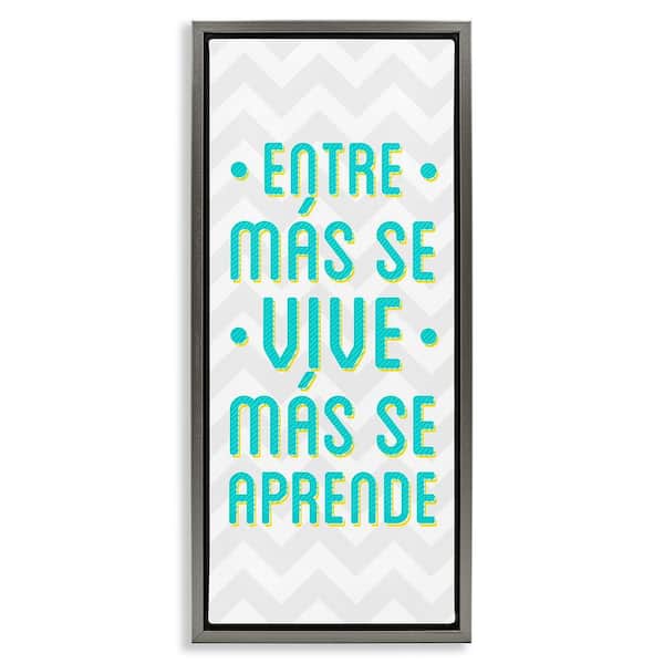 Stupell Industries You Live You Learn by SD Graphics Studio Gray Floater Frame Typography Graphic Art Print 31 in. x 15 in.