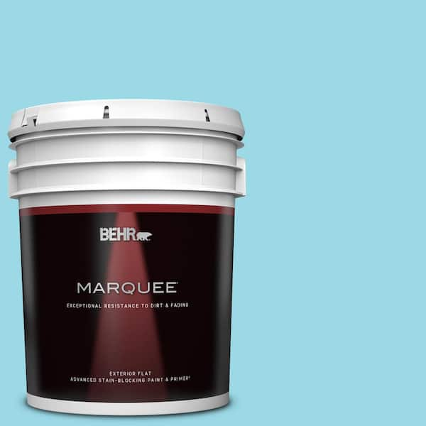 BEHR MARQUEE 5 gal. #P480-3 Cool Water Lake Flat Exterior Paint & Primer