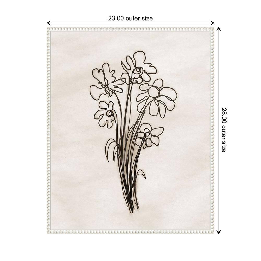 Dan Meneely Native Flowers Graphic Art on Canvas with White Beaded Frame
