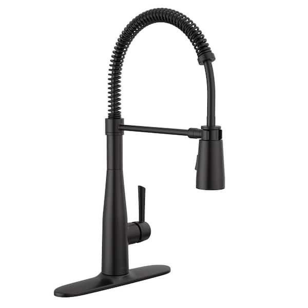 Delta Essa Single Handle Pull Down Sprayer Kitchen Faucet with Spring Spout in Matte Black