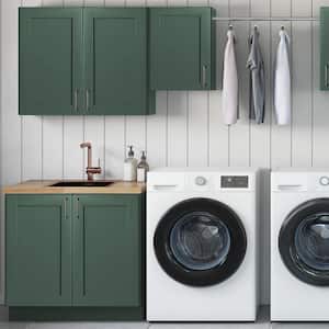 Richmond Aspen Green 30 in. H x 18 in. W x 12 in. D Plywood Laundry Room Wall Cabinet with 2-Shelf