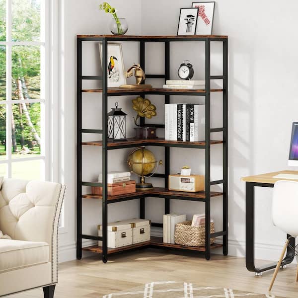 Tribesigns 70.9 Inch Industrial Bookshelf, 6-Tier Tall Bookcase with Open  Shelves, Wood and Metal Display Shelf Storage Shelves for Bedroom, Living