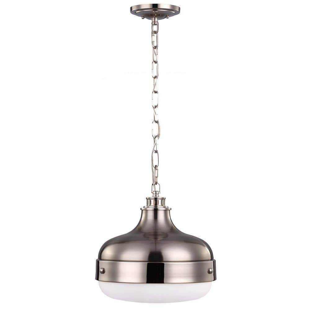 brushed steel pendant light fitting