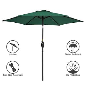 7.5 ft. Patio Market Crank and Tilt Umbrellas, Table Umbrellas,UV-Resistant Canopy in Dark Green
