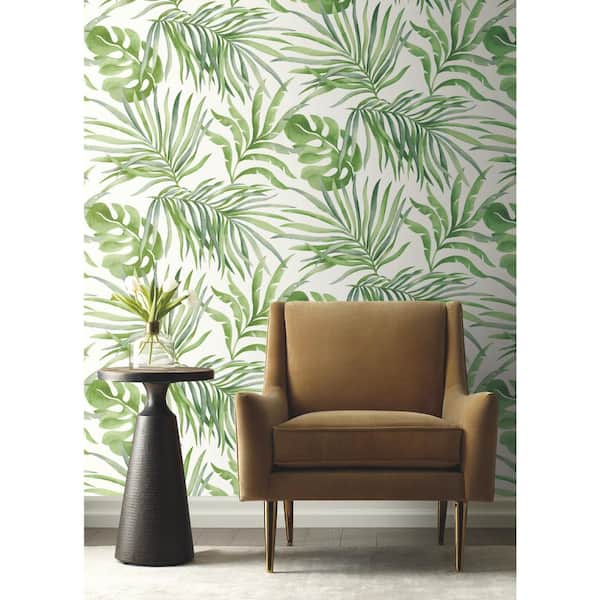 Green Paradise Palm Non Woven Premium Peel and Stick Wallpaper Approximate 45 sq. ft.
