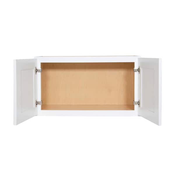 HOMEIBRO Newport Shaker White Ready to Assemble Wall Cabinet with 2-Doors (30 in. W x 12 in. D x 18 in. H.)
