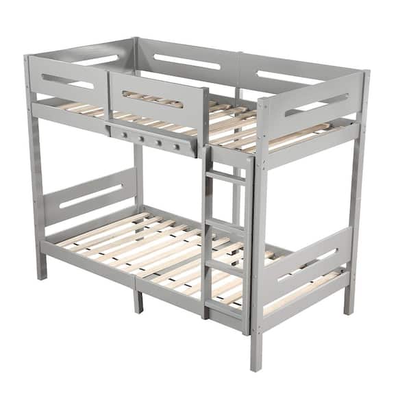 Esin Gray Finish Twin adjustable bunk bed
