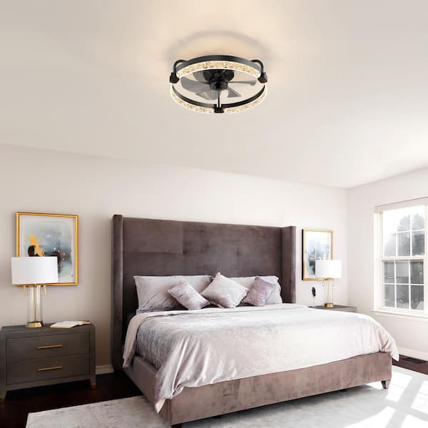 20'' Led Ceiling Fan With Light And Remote Control Included, 14.96 in Span