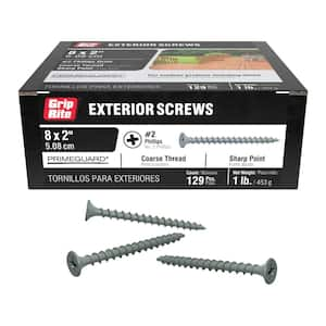 #7 x 2 in. #2 Phillips Bugle Head Coarse Thread Exterior Screws 1 lb. Box