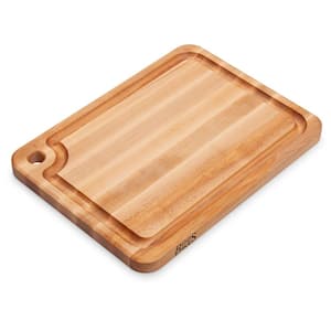 20 in. x 15 in. Rectangular Wood Edge Grain Cutting Board with Juice Groove