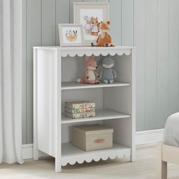 Hallityn 41.14 in. Tall White Wood 2-Shelf Standard Bookcase