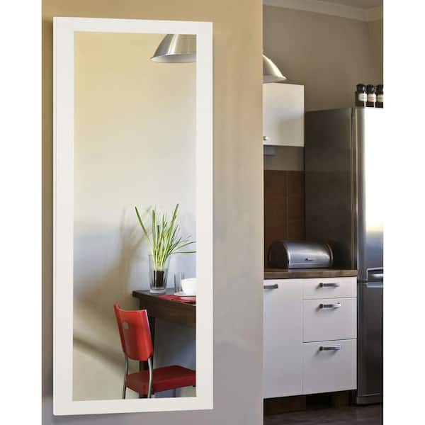 Unbranded Oversized Glossy White Composite Modern Mirror (62 in. H X 62 in. W)