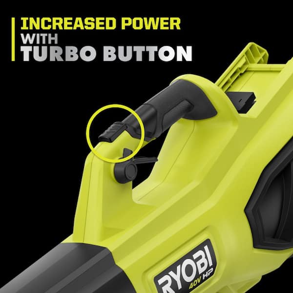 RYOBI - 40V HP Brushless Whisper Series 190 MPH 730 CFM Cordless Battery Jet Fan Leaf Blower with (2) 4.0 Ah Batteries & Charger