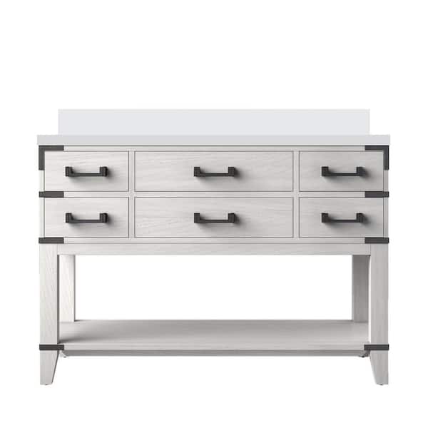 Irvington 48 in. W x 22 in. D White Oak Single Bath Vanity with Cultured Marble Top