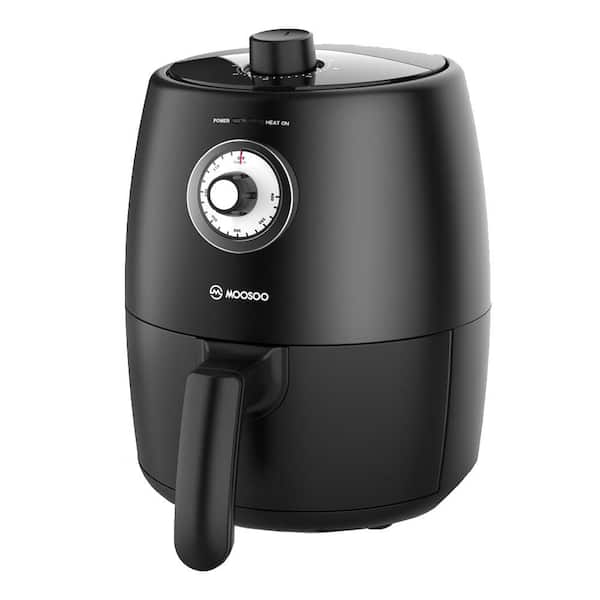 Systematisch Beheer ZuidAmerika MOOSOO Mini Small Air Fryer Compact 2 qt. Air Fryer Temp/Time Dial Control  with Air Fryer Cookbook and 50-Pieces Paper Liner MORA22122101 - The Home  Depot