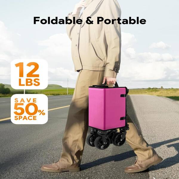 120L Collapsible Utility Wagon Cart, 3-in-1 Bench and Trunk