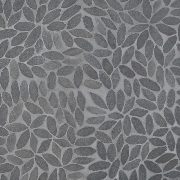 Countryside Flower Black Lava 11.81 in. x 11.81 in. Natural Stone Floor and Wall Mosaic Tile (0.97 sq. ft./Each)