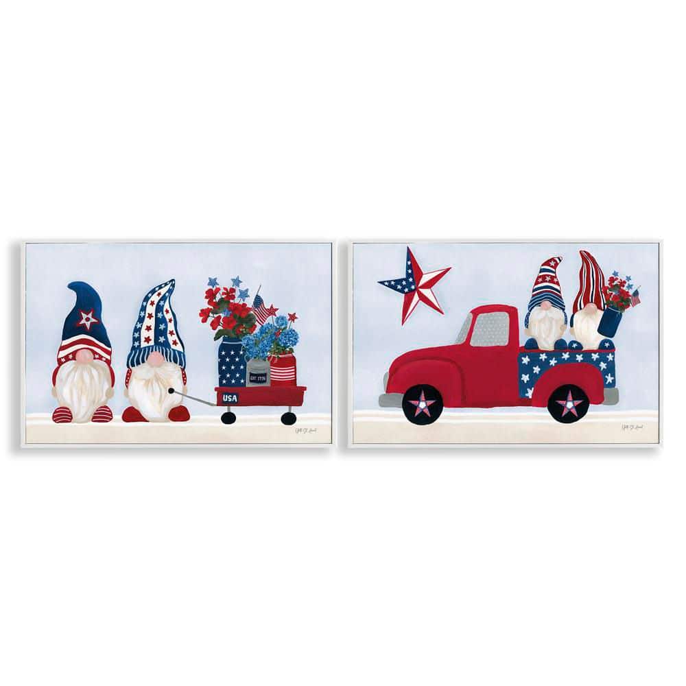 Americana Florals and Gnomes by Yvette St. Amant 2 Pieces White Framed Fantasy Giclee Art Print 12 in. x 18 in. price history on PriceWatchPro
